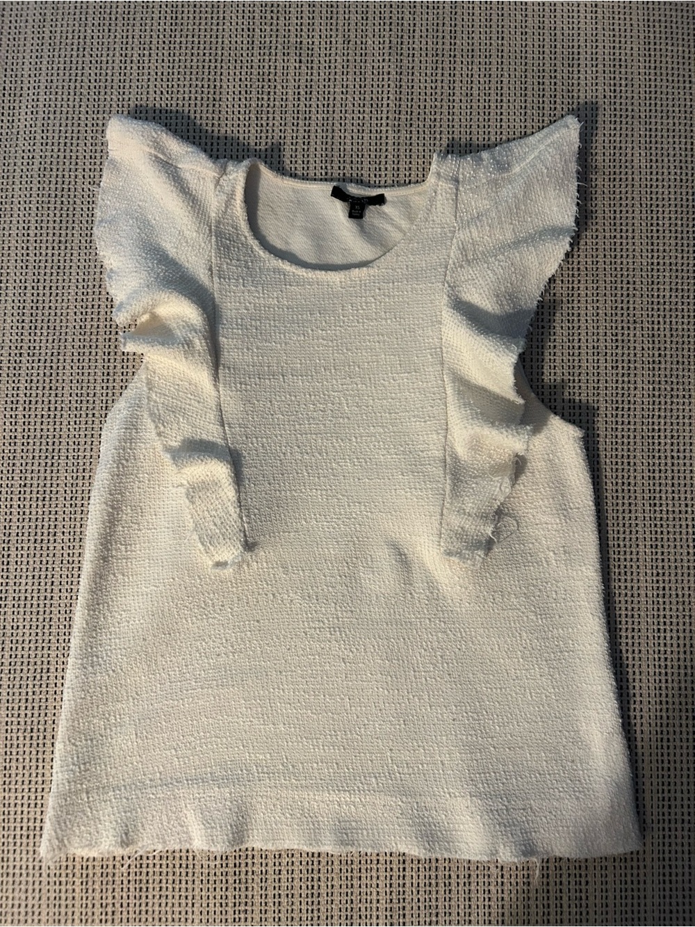 Joe's Jeans Cream Ruffle Sleeve Tank Top